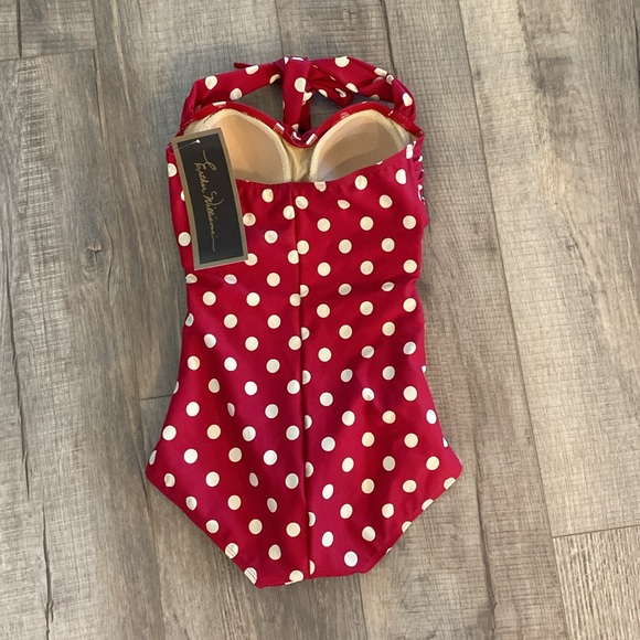 Esther Williams Vintage-Inspired Polka Dot Pinup Swimsuit - Picture 5 of 7